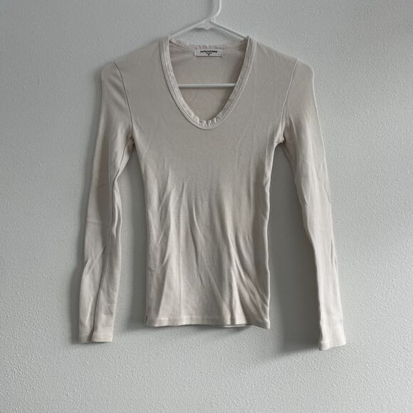 PerfectWhiteTee Shirt Women XS Robyn Normcore Classic Capsule Minimal Ribbed - Picture 1 of 7